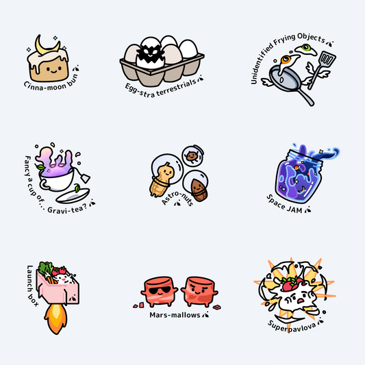 Food-in-Space Stickers (Pack of 9)